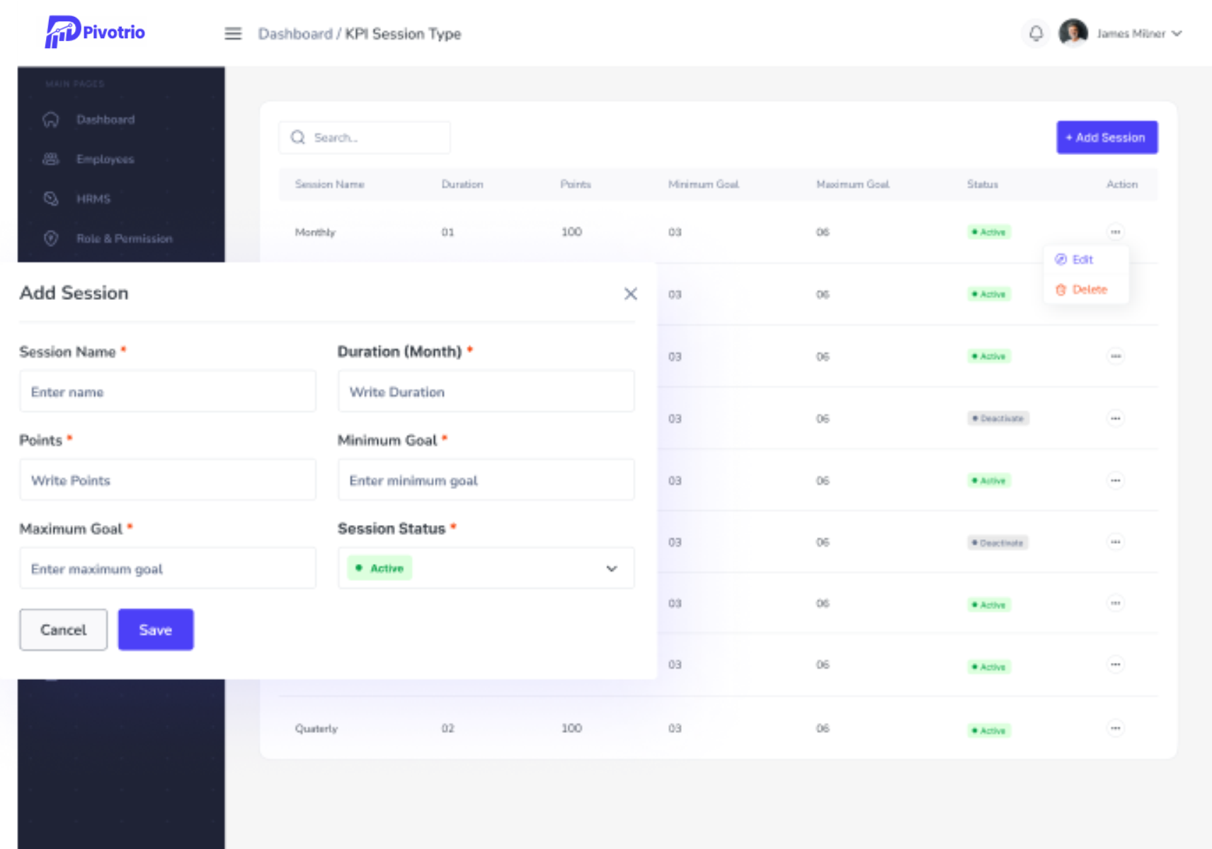 Create KPI Session Type
